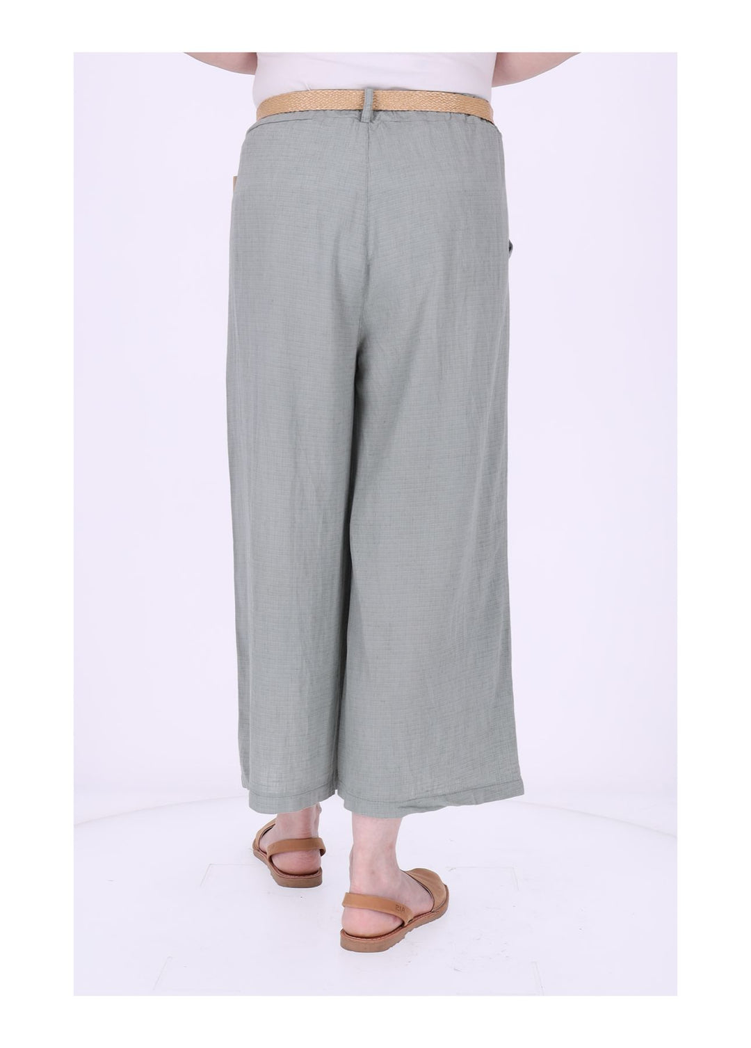 1/8 Hose Damen weites Bein Gürtel