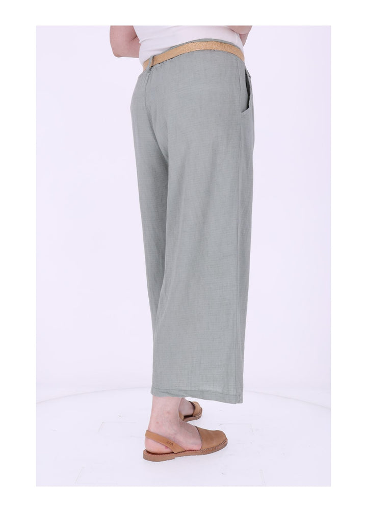 1/8 Hose Damen weites Bein Gürtel