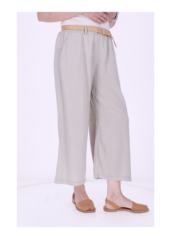 1/8 Hose Damen weites Bein Gürtel