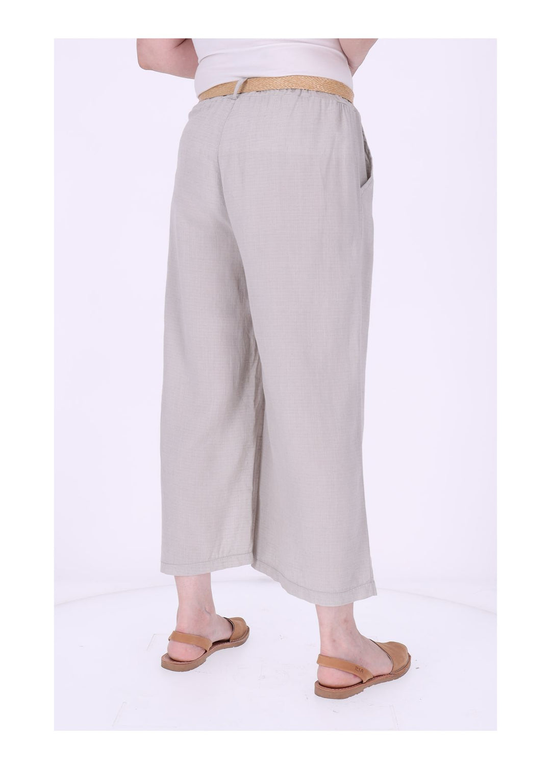 1/8 Hose Damen weites Bein Gürtel