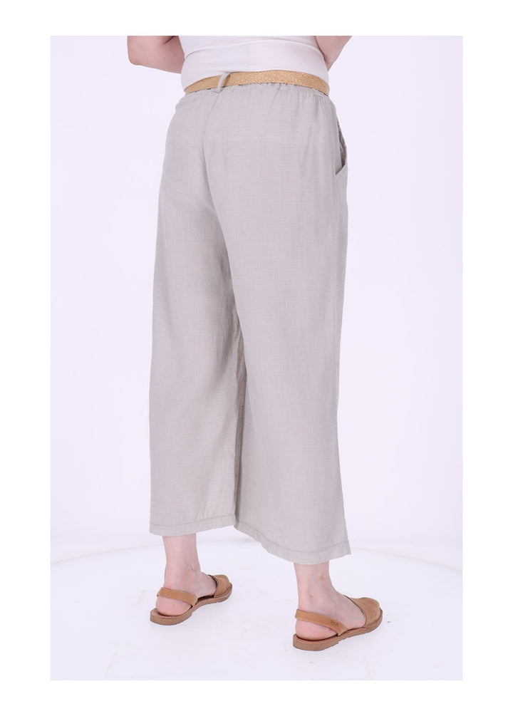 1/8 Hose Damen weites Bein Gürtel