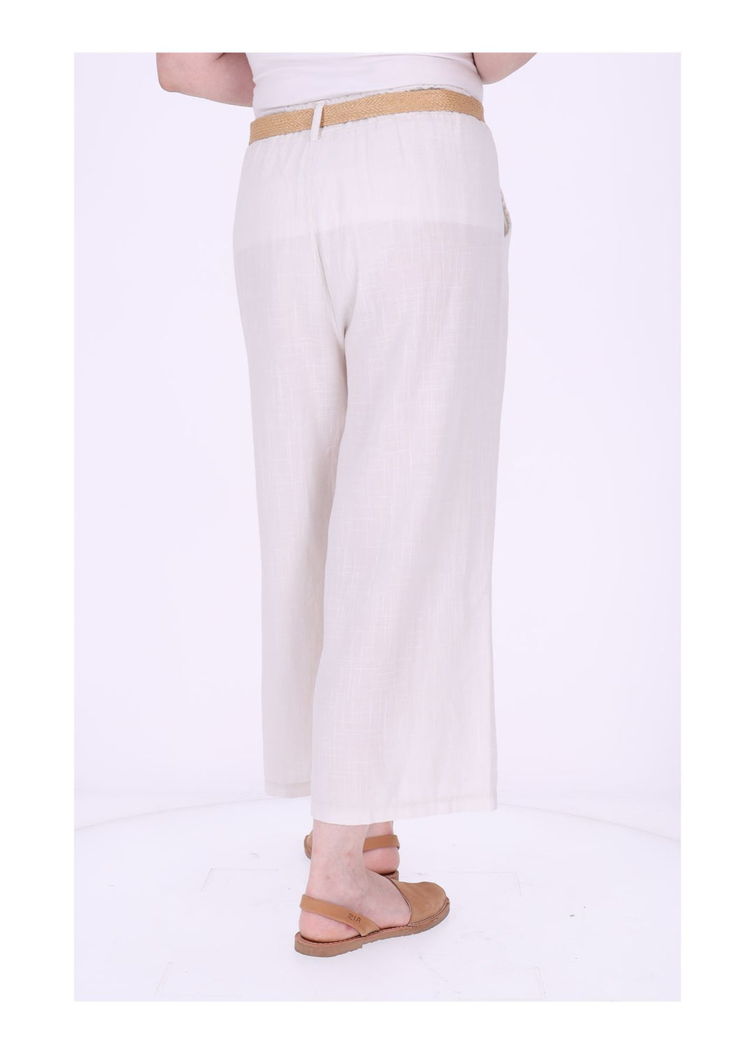 1/8 Hose Damen weites Bein Gürtel