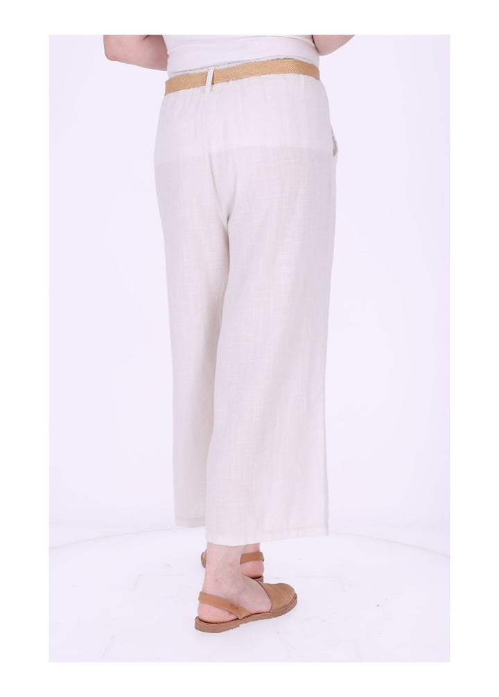 1/8 Hose Damen weites Bein Gürtel