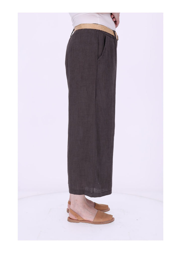 1/8 Hose Damen weites Bein Gürtel