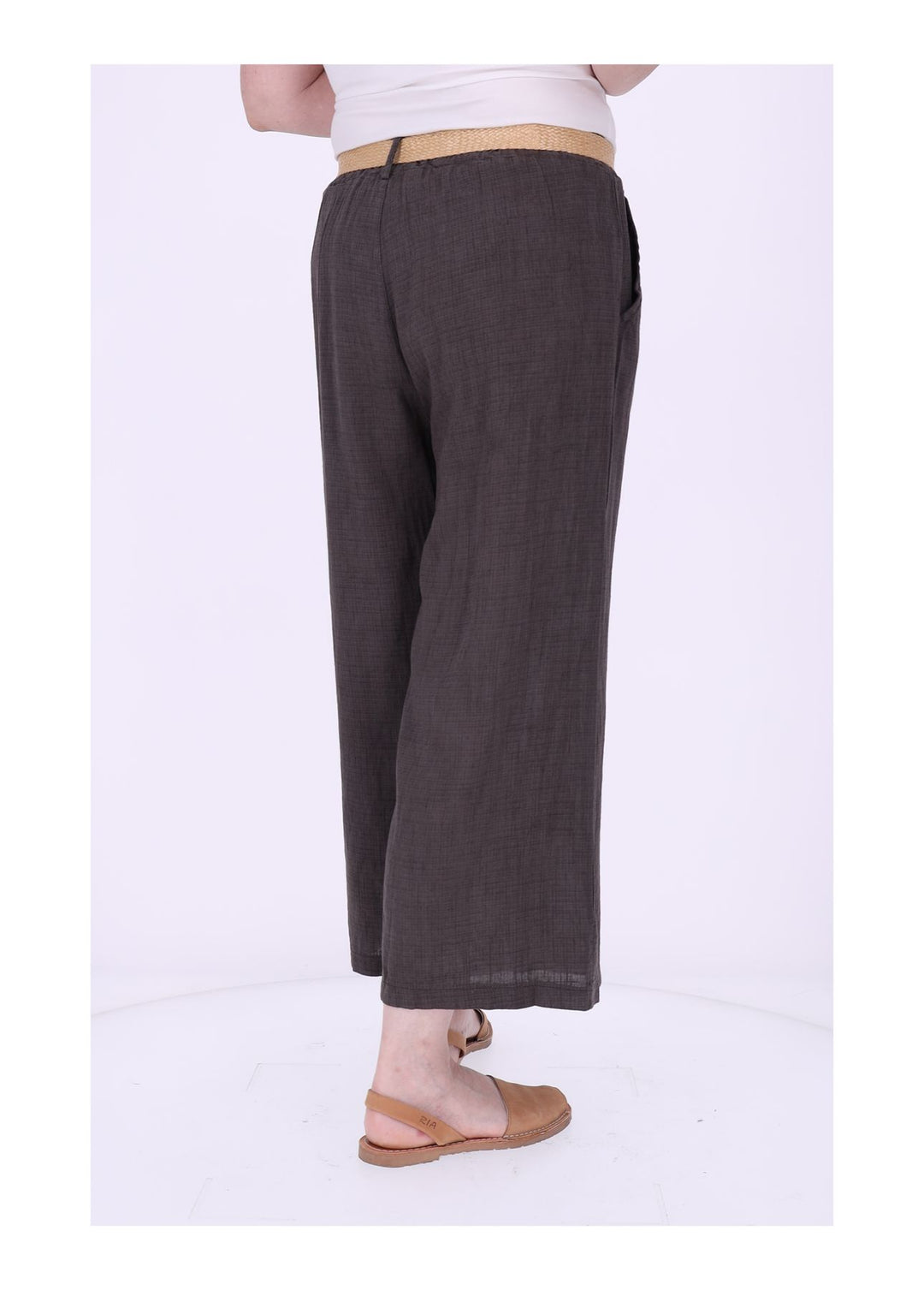 1/8 Hose Damen weites Bein Gürtel