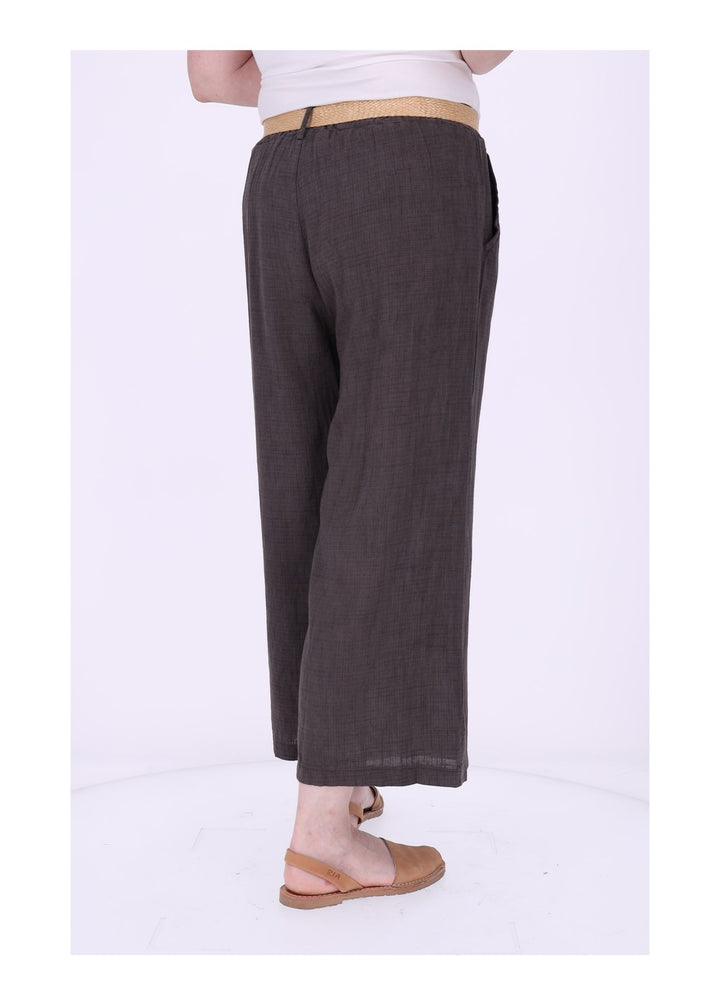 1/8 Hose Damen weites Bein Gürtel