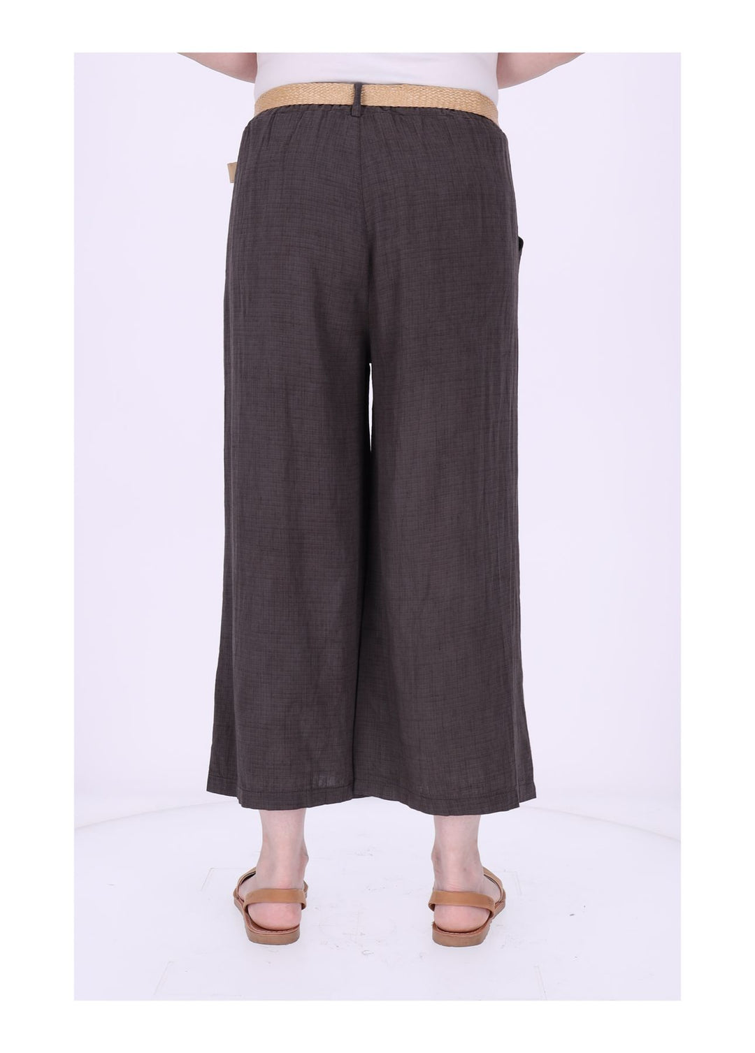 1/8 Hose Damen weites Bein Gürtel