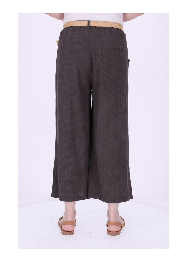 1/8 Hose Damen weites Bein Gürtel