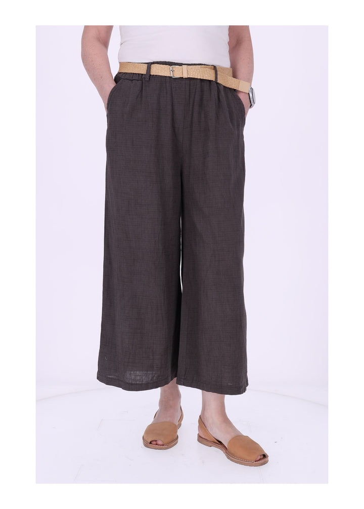 1/8 Hose Damen weites Bein Gürtel