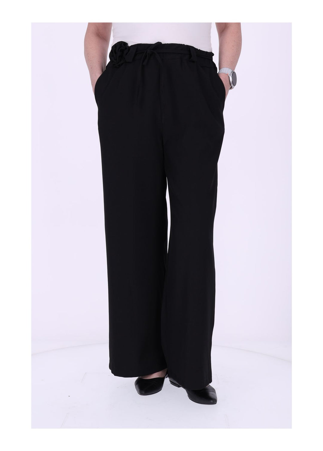 Schlupf-Hose Damen Blumengürtel Sommer Qualität