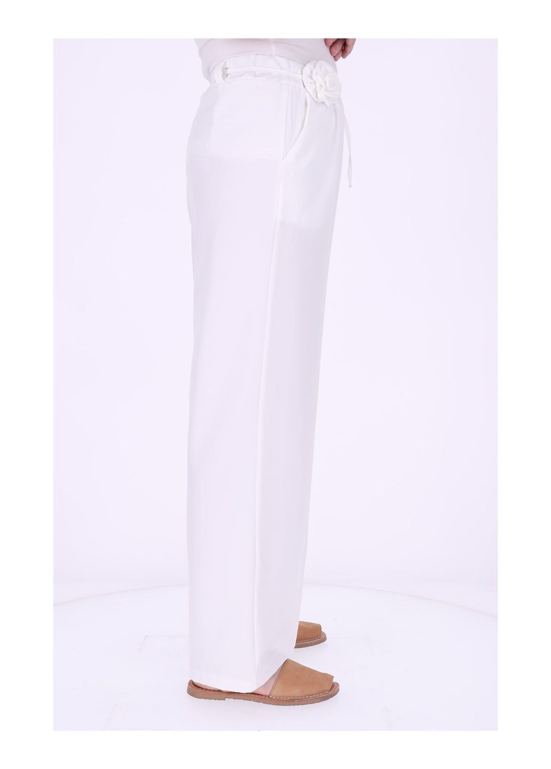 Schlupf-Hose Damen Blumengürtel Sommer Qualität