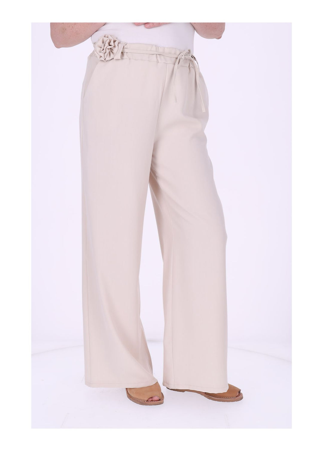 Schlupf-Hose Damen Blumengürtel Sommer Qualität