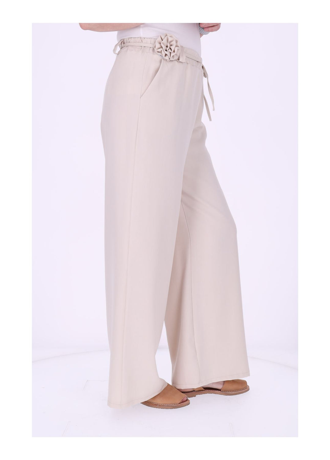 Schlupf-Hose Damen Blumengürtel Sommer Qualität