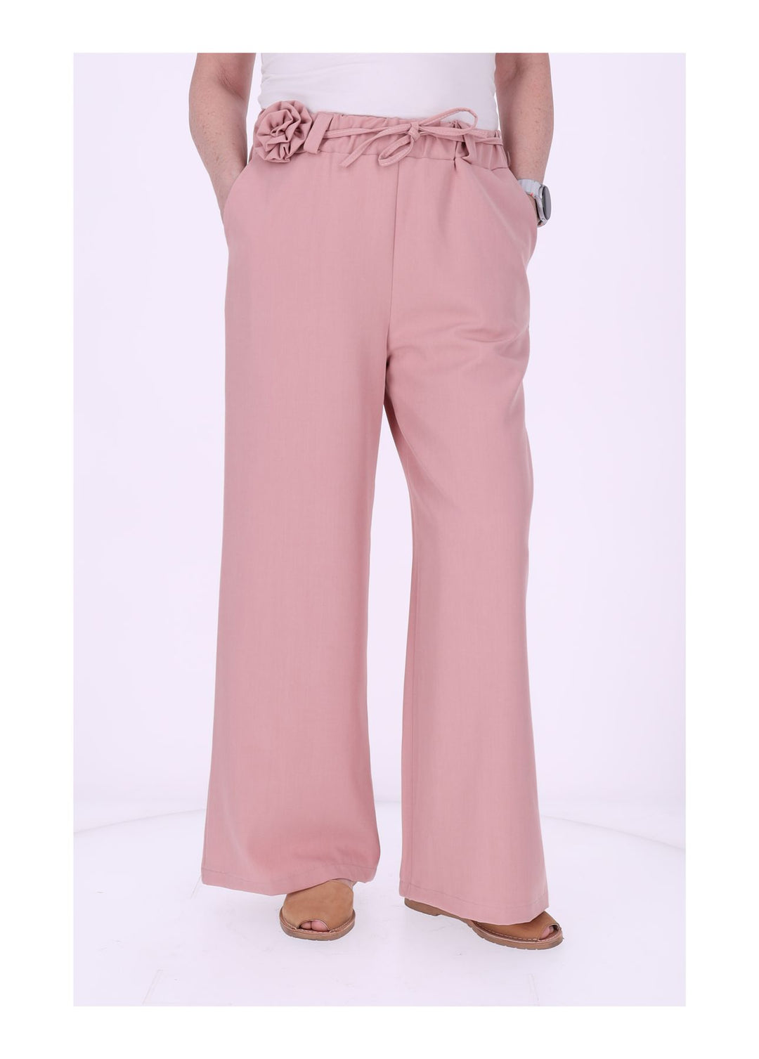 Schlupf-Hose Damen Blumengürtel Sommer Qualität