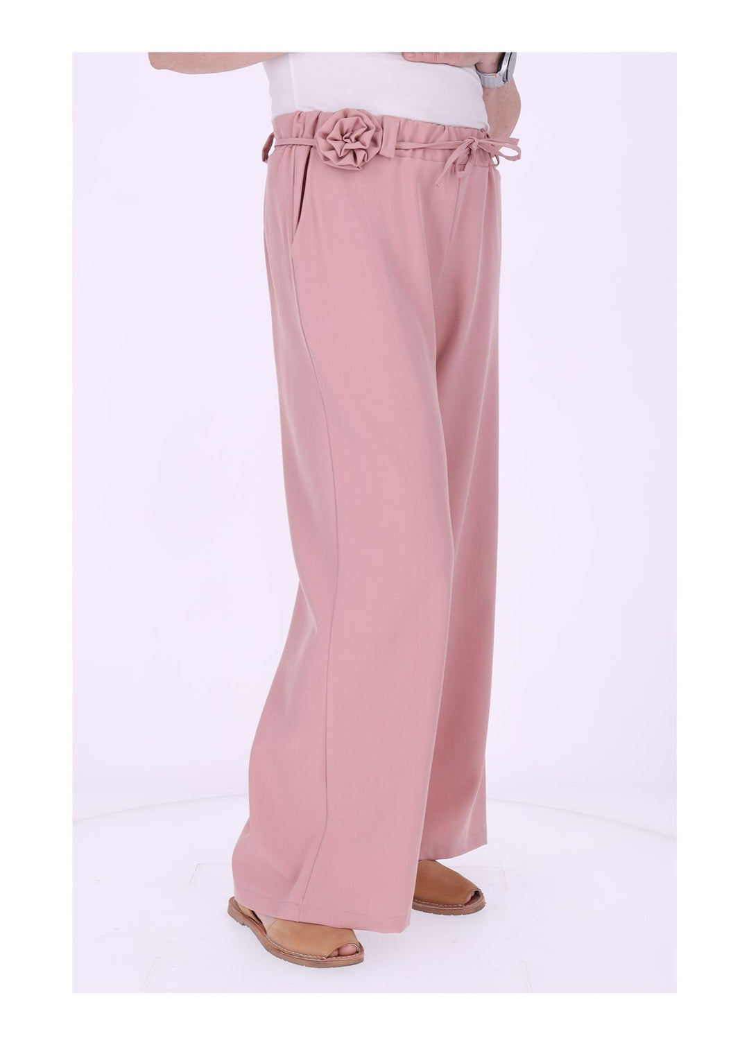 Schlupf-Hose Damen Blumengürtel Sommer Qualität