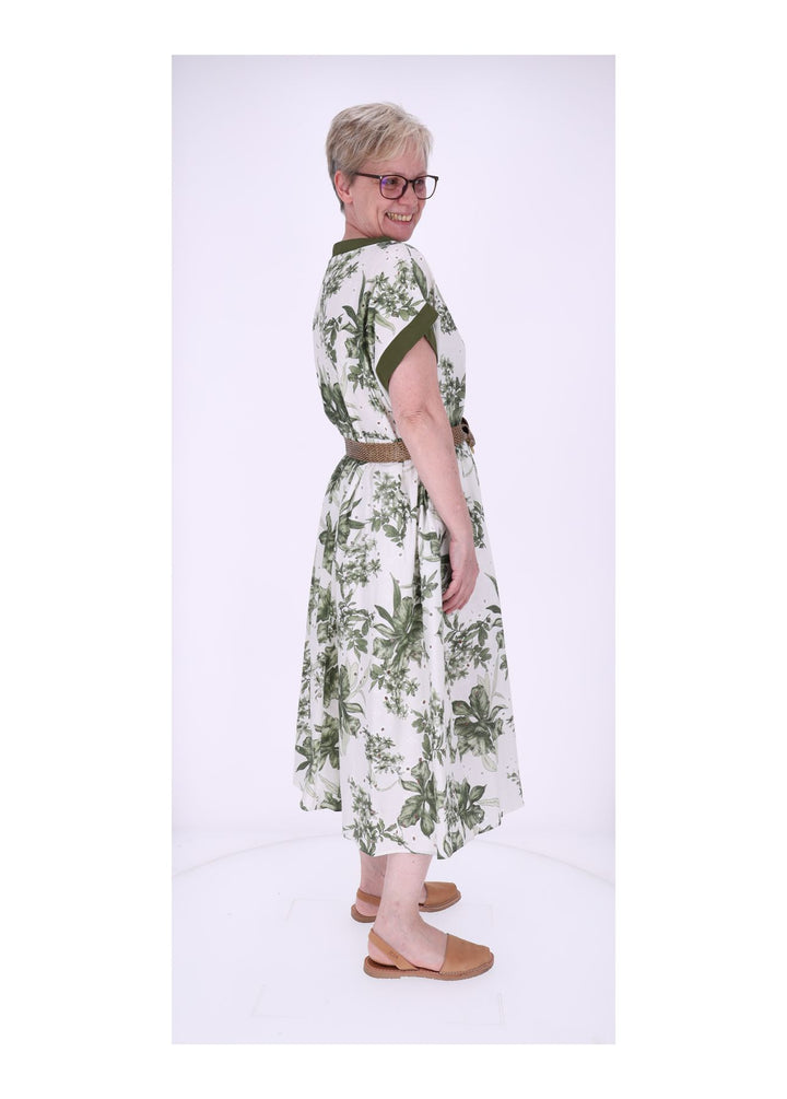 Kleid Damen Arm angeschnitten Gürtel