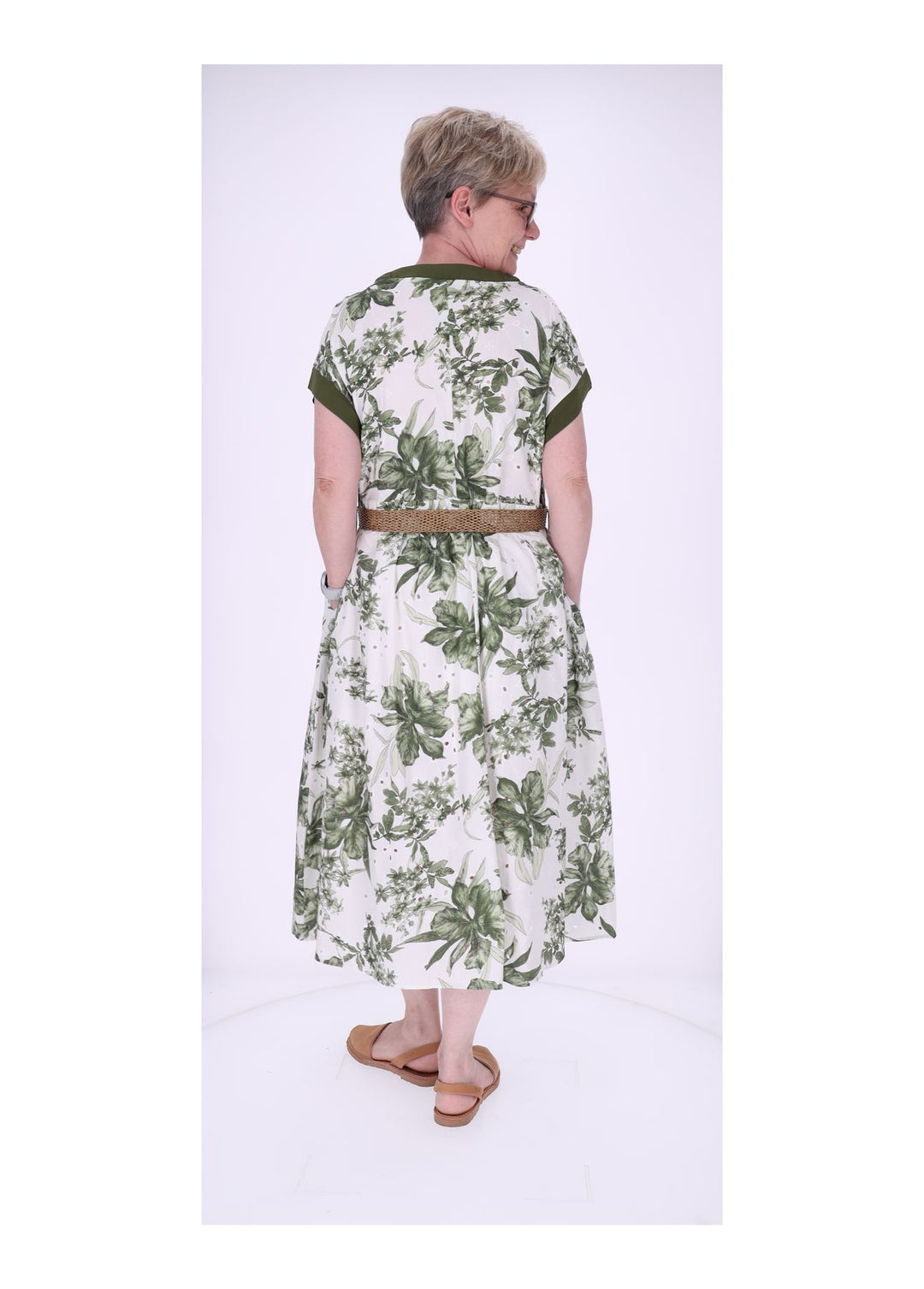 Kleid Damen Arm angeschnitten Gürtel