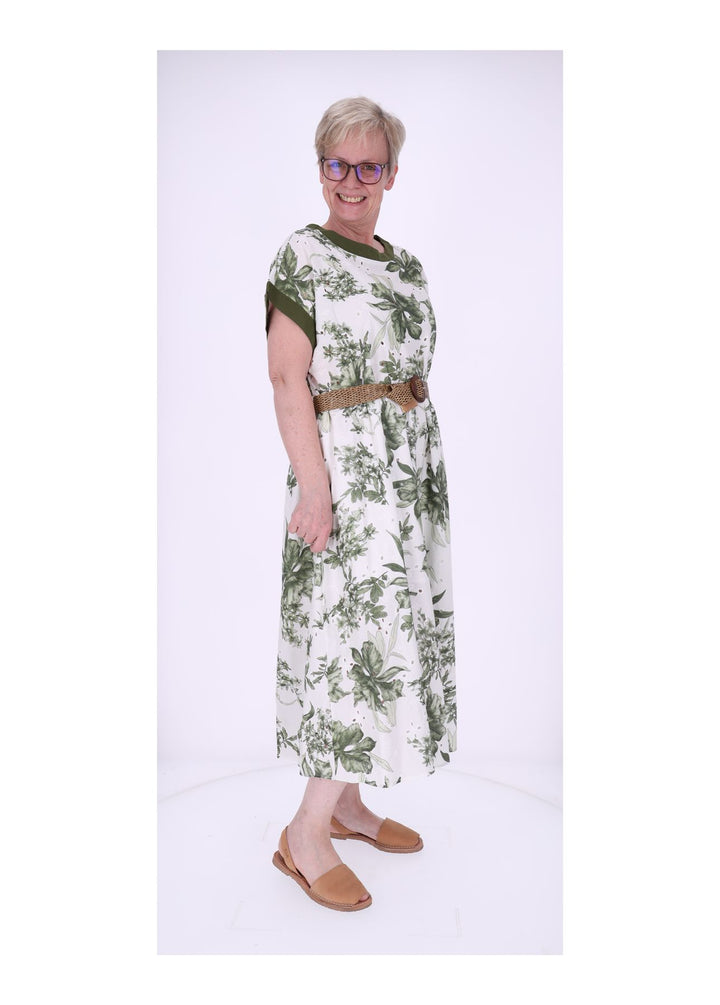 Kleid Damen Arm angeschnitten Gürtel