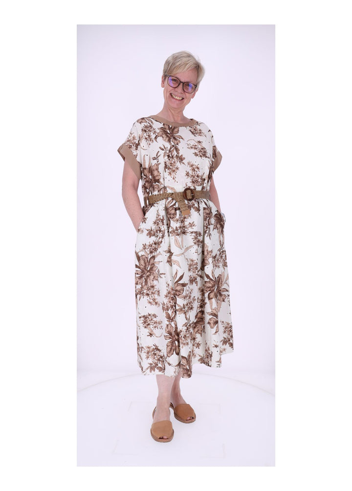 Kleid Damen Arm angeschnitten Gürtel