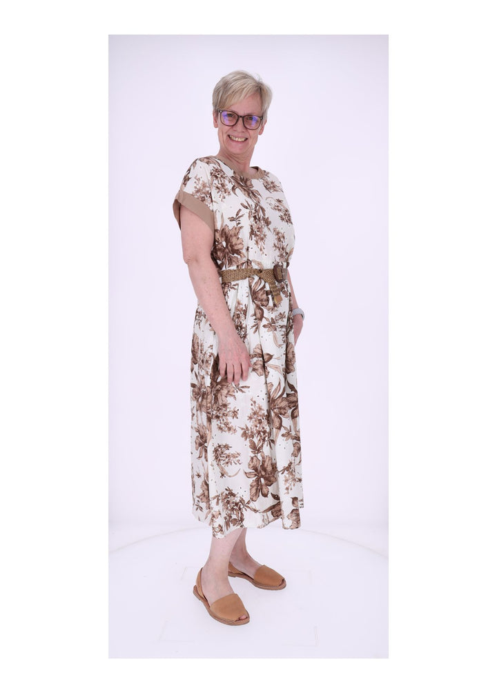 Kleid Damen Arm angeschnitten Gürtel