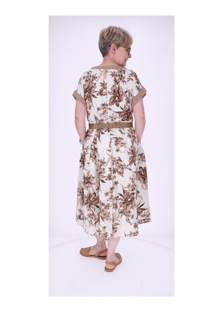 Kleid Damen Arm angeschnitten Gürtel