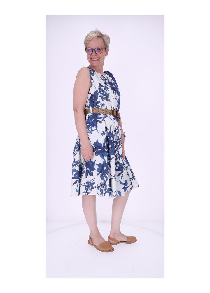 Trägerkleid Damen Lochmuster Gürtel