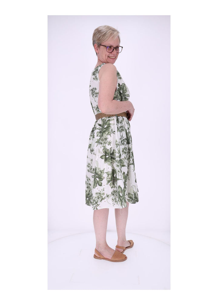 Trägerkleid Damen Lochmuster Gürtel