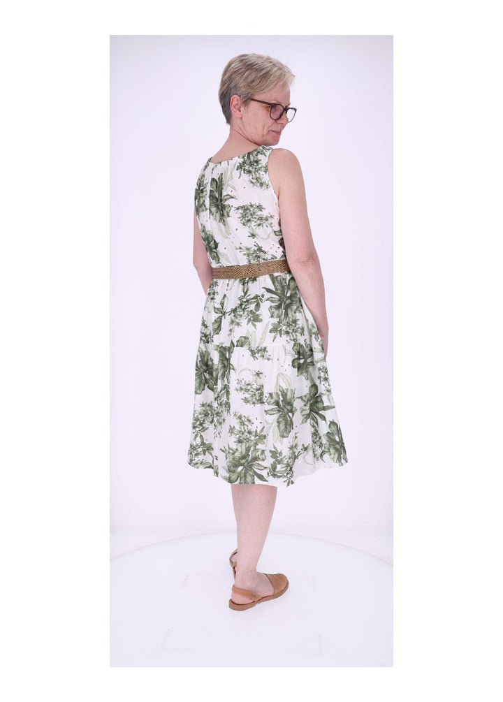 Trägerkleid Damen Lochmuster Gürtel