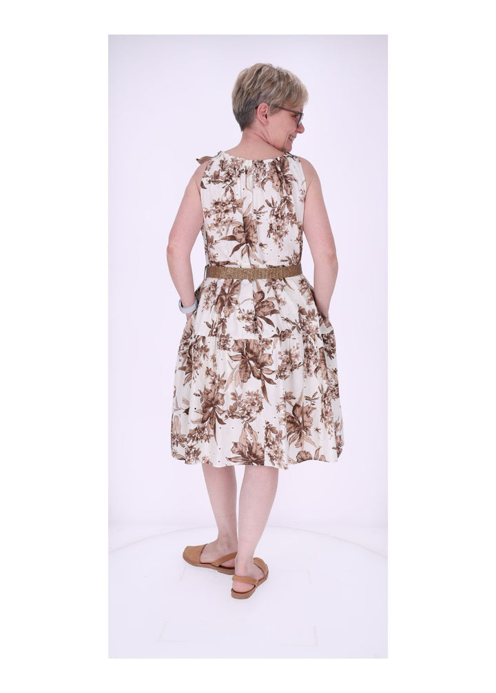 Trägerkleid Damen Lochmuster Gürtel