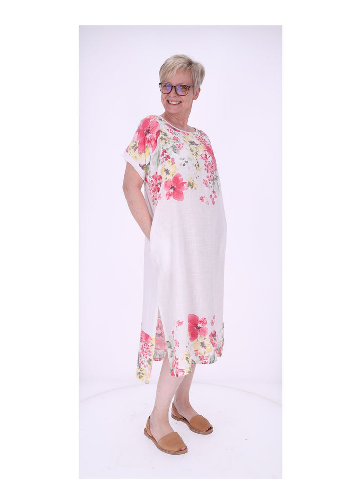 Kleid Damen Jersey AOP Blumen