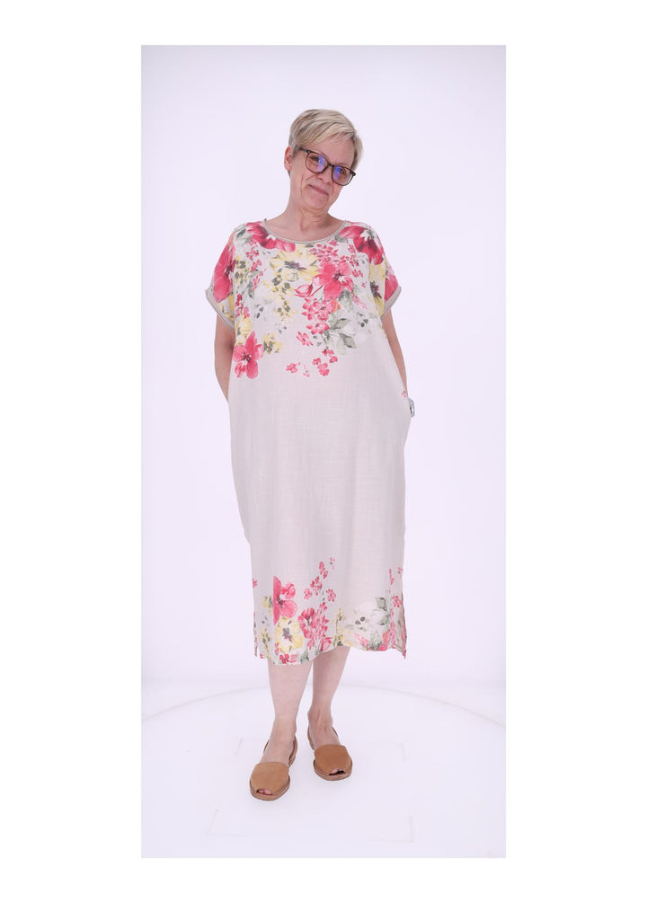 Kleid Damen Jersey AOP Blumen