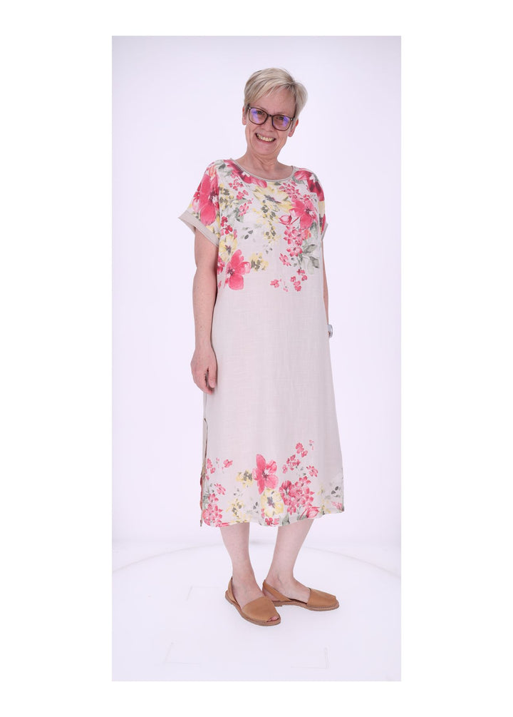Kleid Damen Jersey AOP Blumen