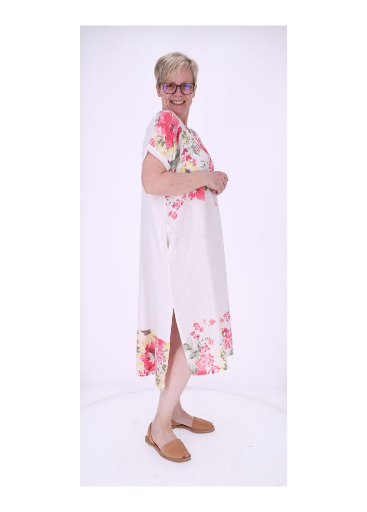 Kleid Damen Jersey AOP Blumen