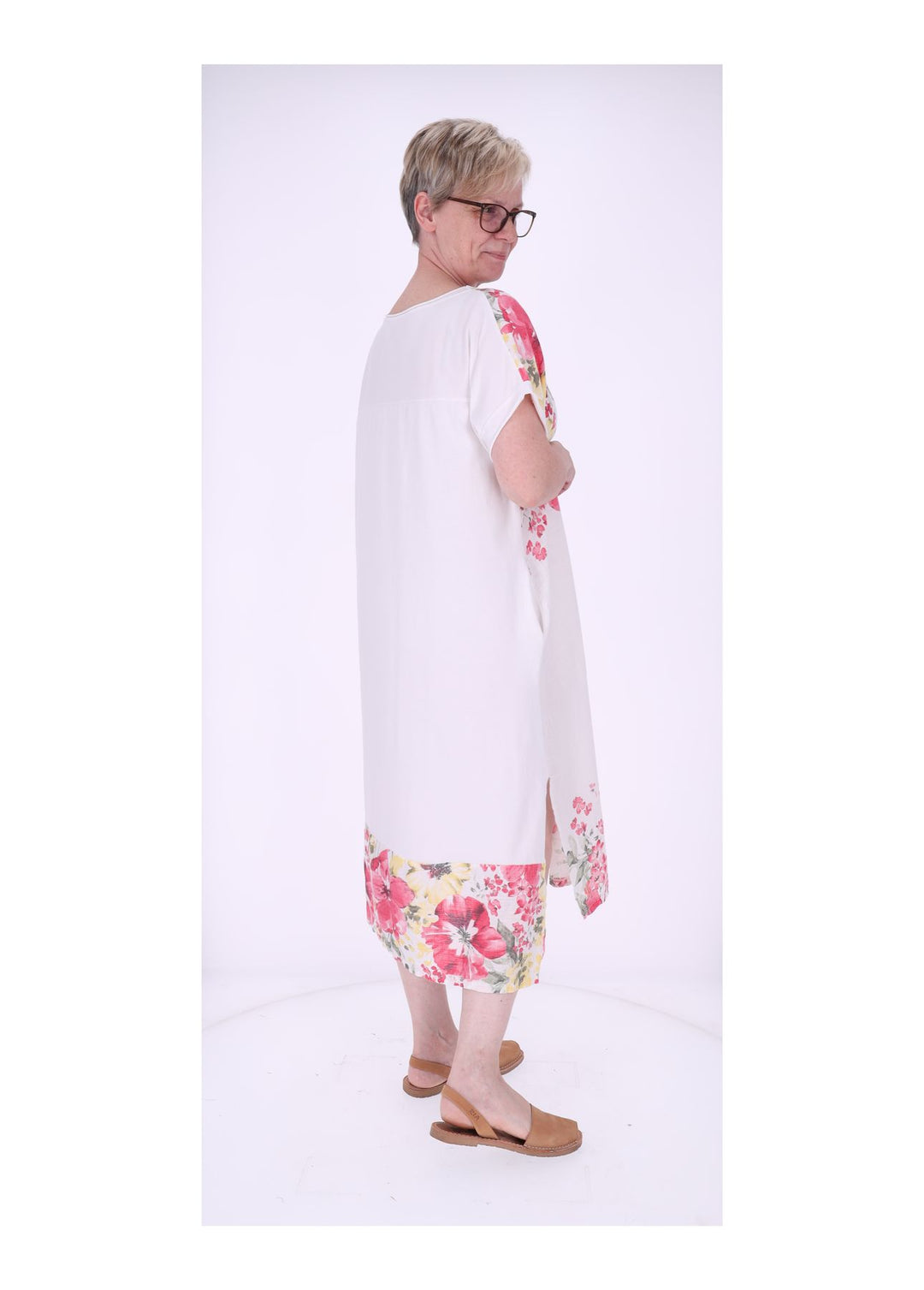 Kleid Damen Jersey AOP Blumen