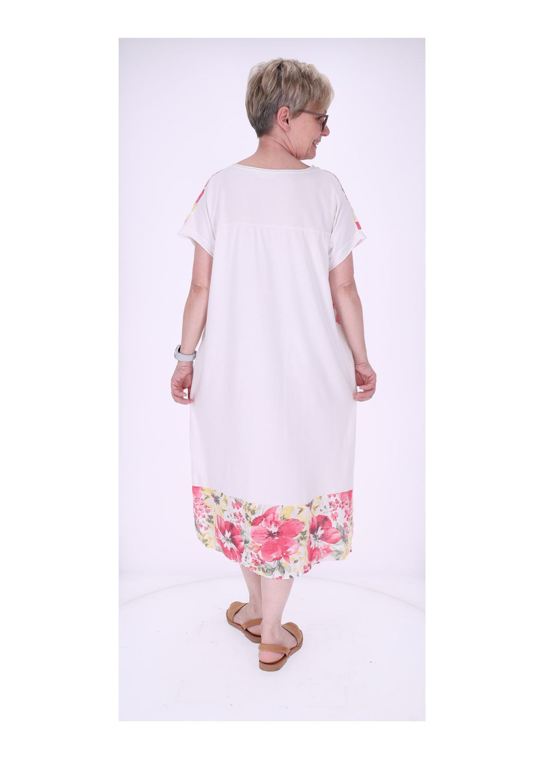 Kleid Damen Jersey AOP Blumen