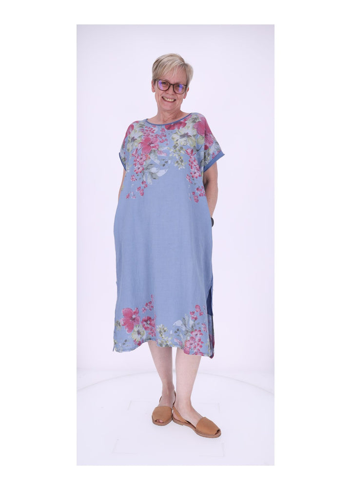 Kleid Damen Jersey AOP Blumen