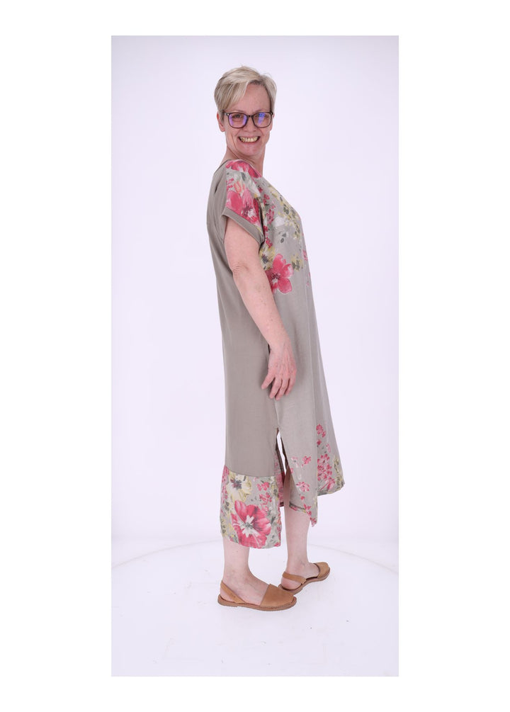Kleid Damen Jersey AOP Blumen