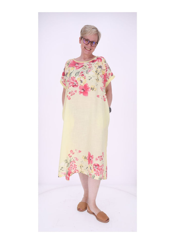 Kleid Damen Jersey AOP Blumen