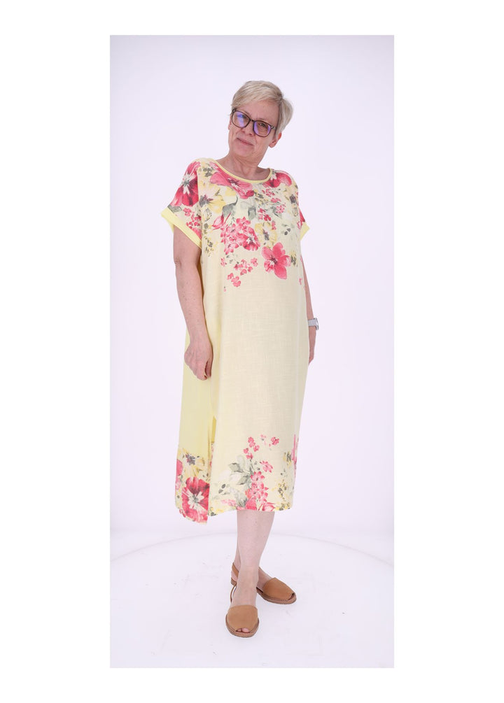 Kleid Damen Jersey AOP Blumen
