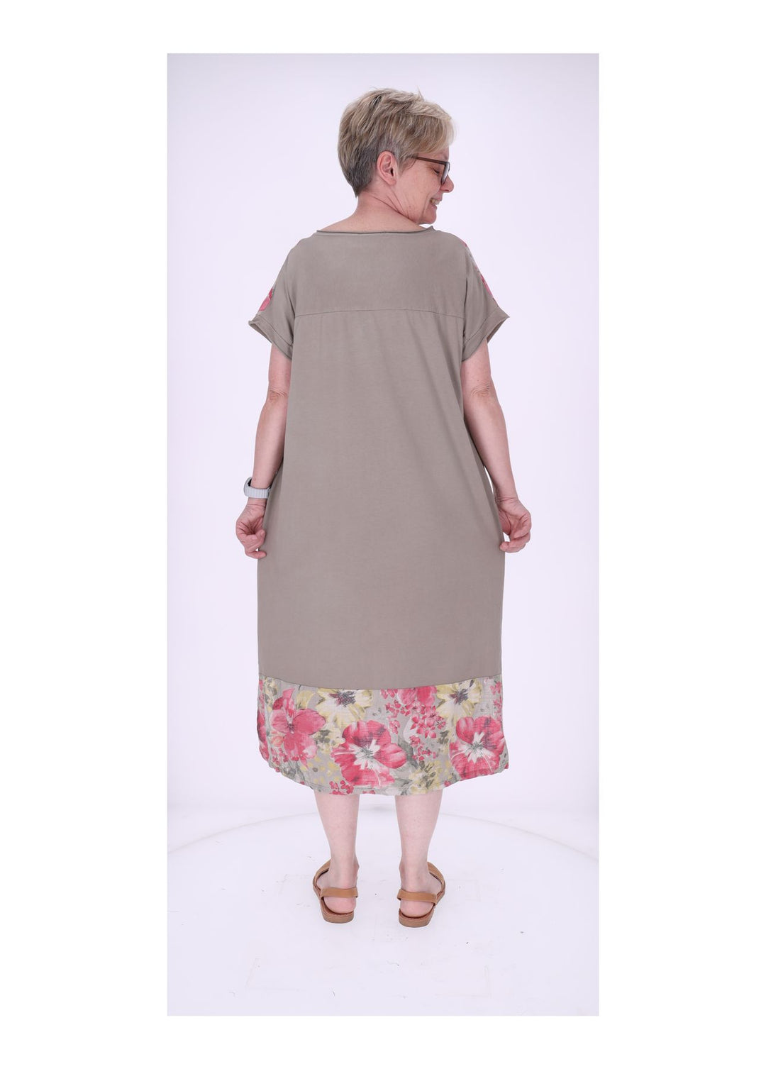 Kleid Damen Jersey AOP Blumen