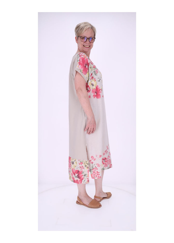 Kleid Damen Jersey AOP Blumen