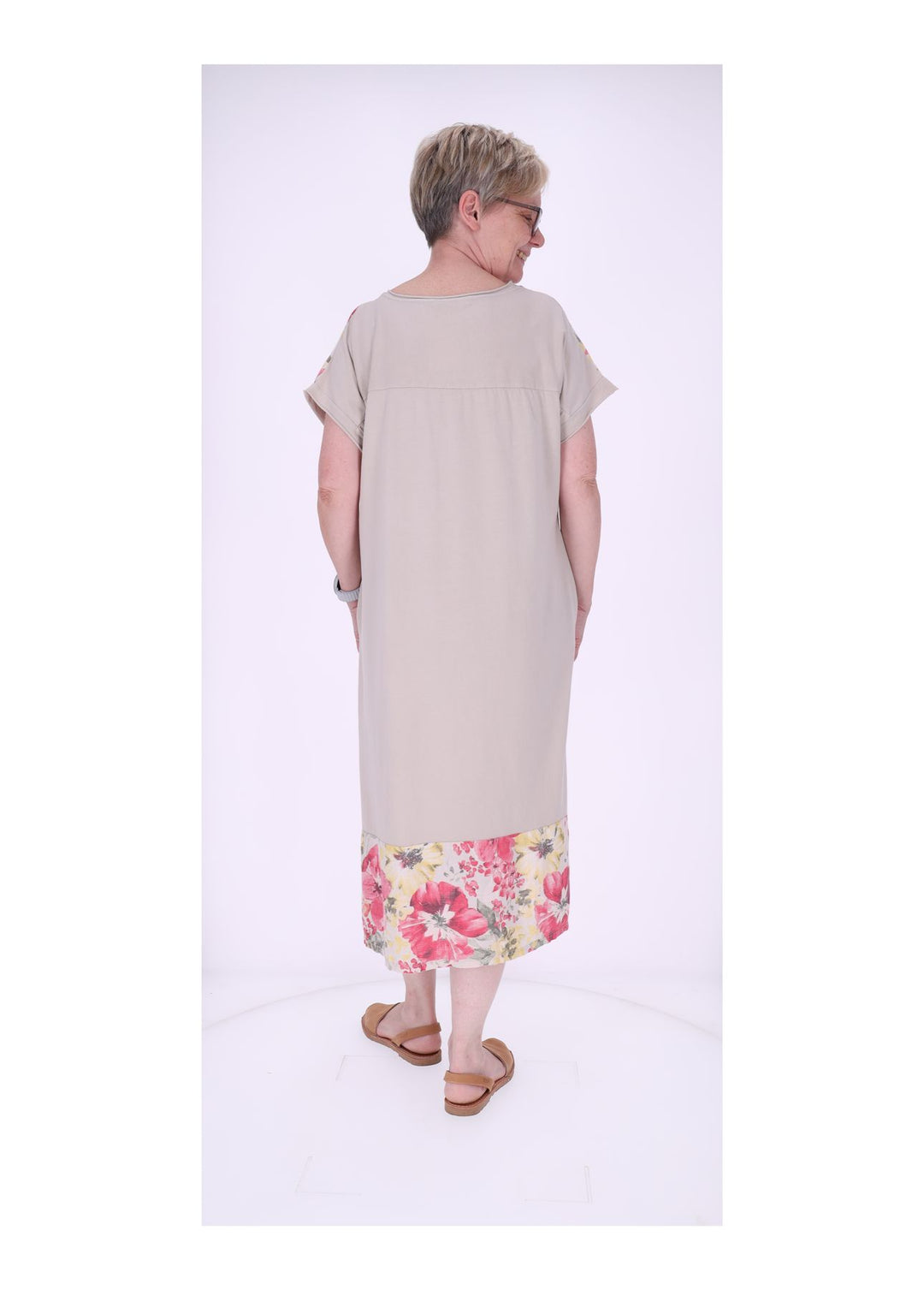 Kleid Damen Jersey AOP Blumen