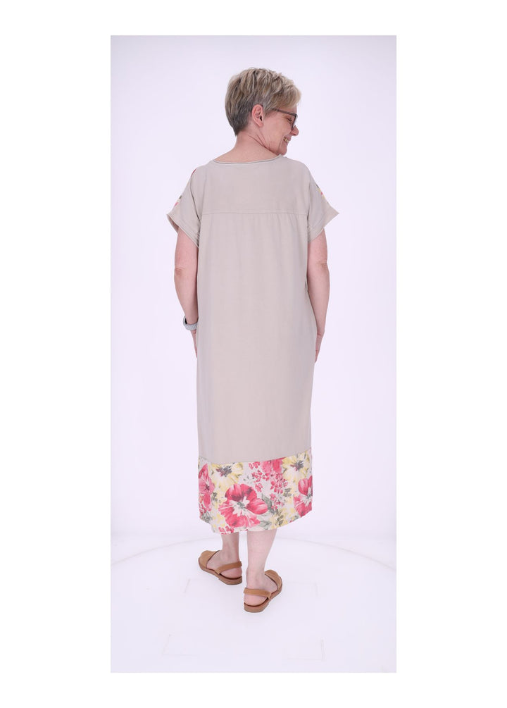 Kleid Damen Jersey AOP Blumen