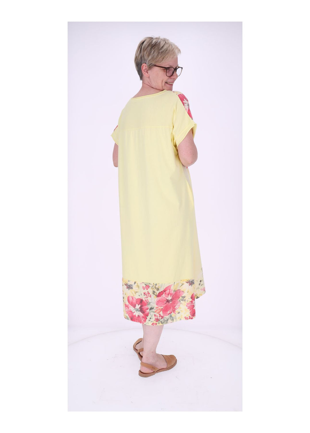 Kleid Damen Jersey AOP Blumen