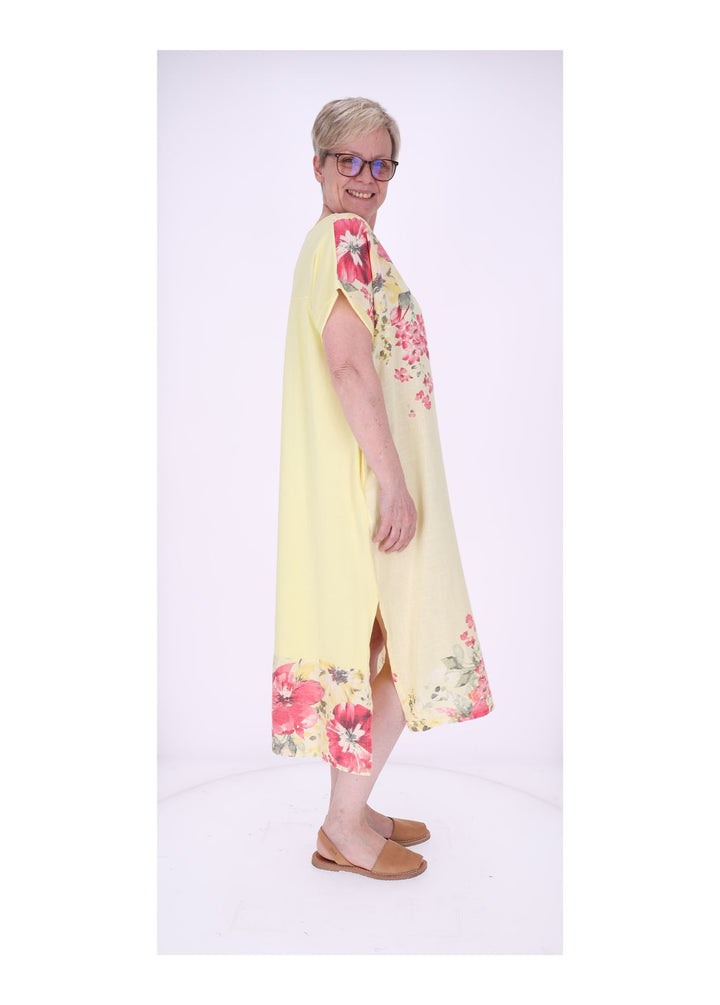 Kleid Damen Jersey AOP Blumen