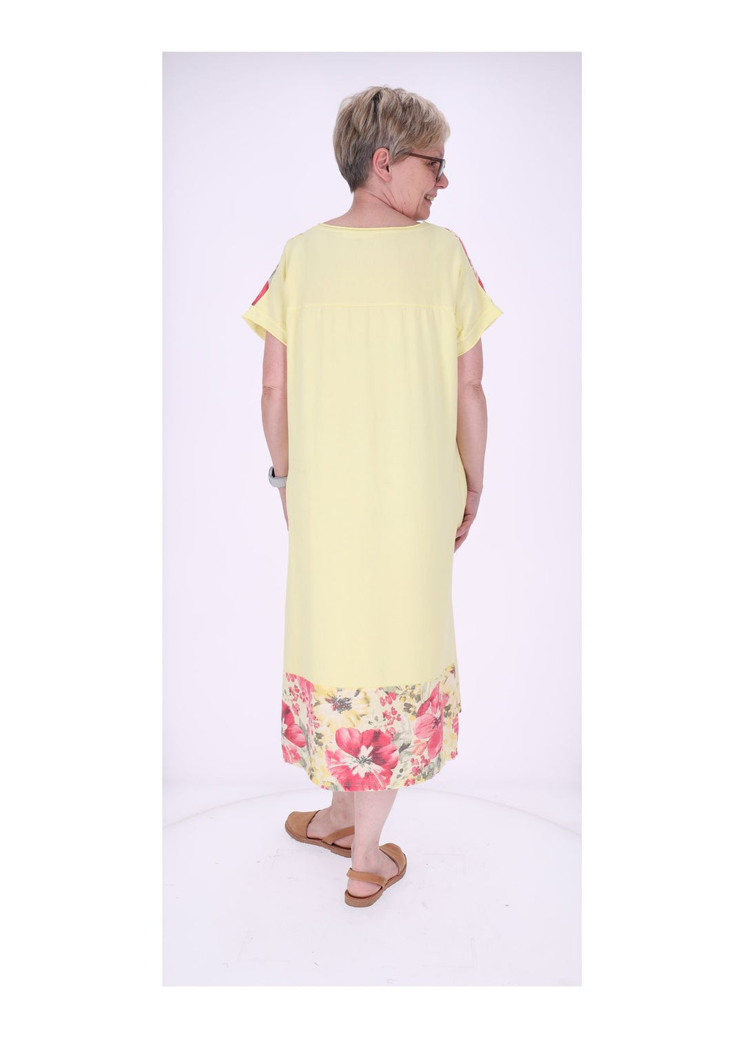 Kleid Damen Jersey AOP Blumen
