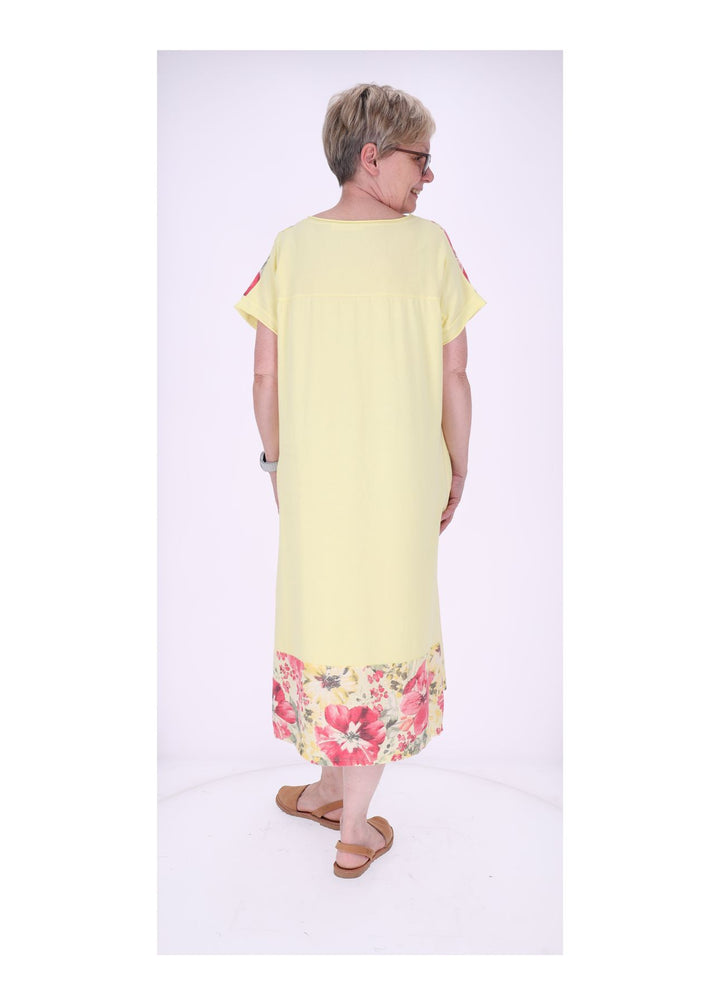 Kleid Damen Jersey AOP Blumen