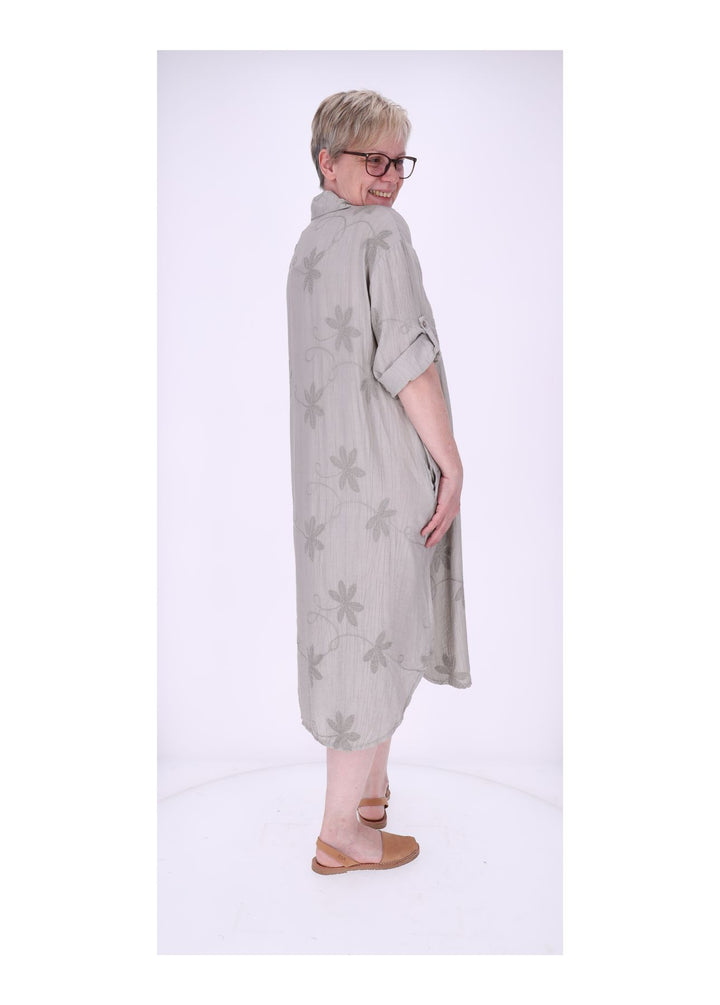 Kleid Damen Polokragen Taschen