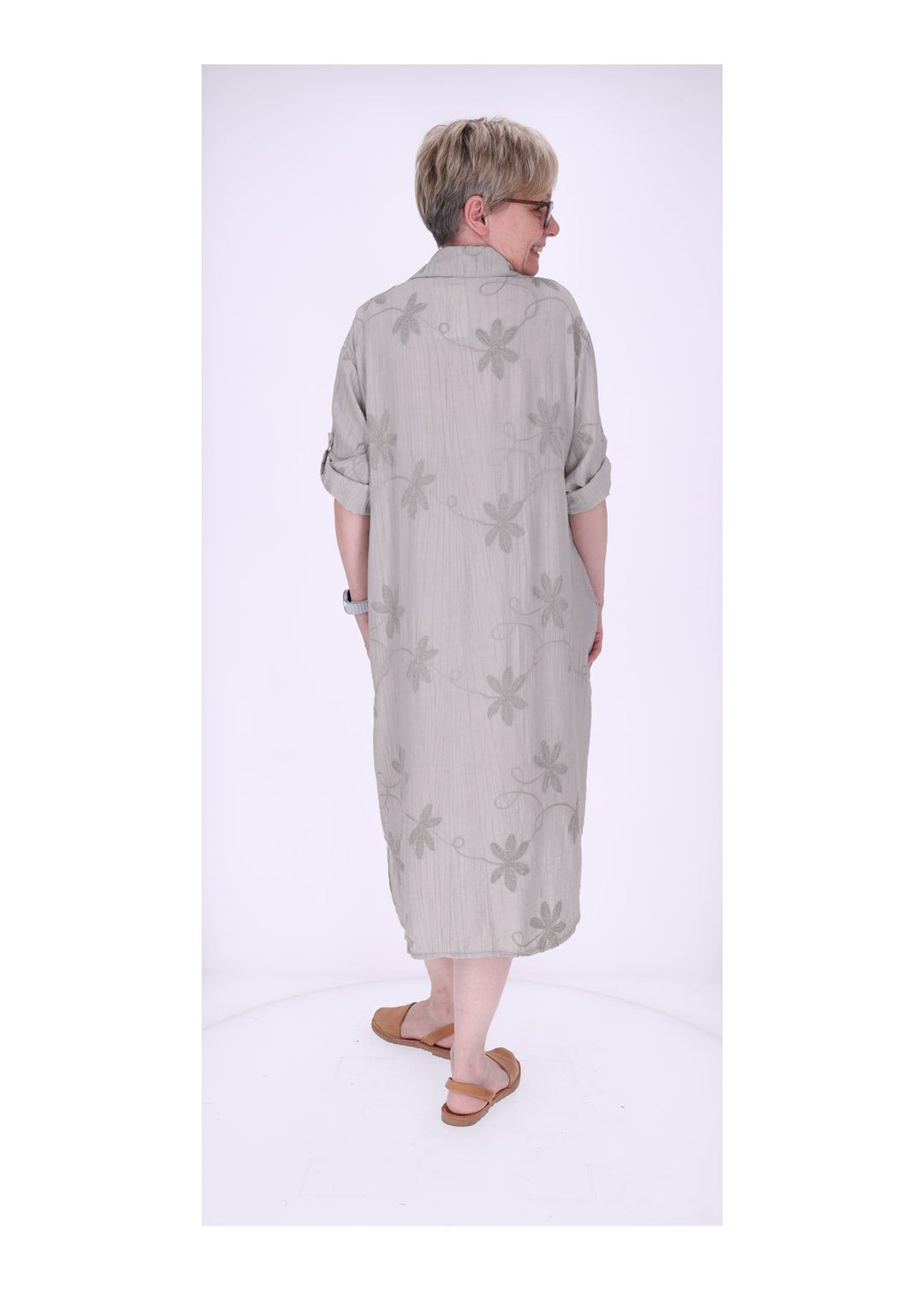 Kleid Damen Polokragen Taschen