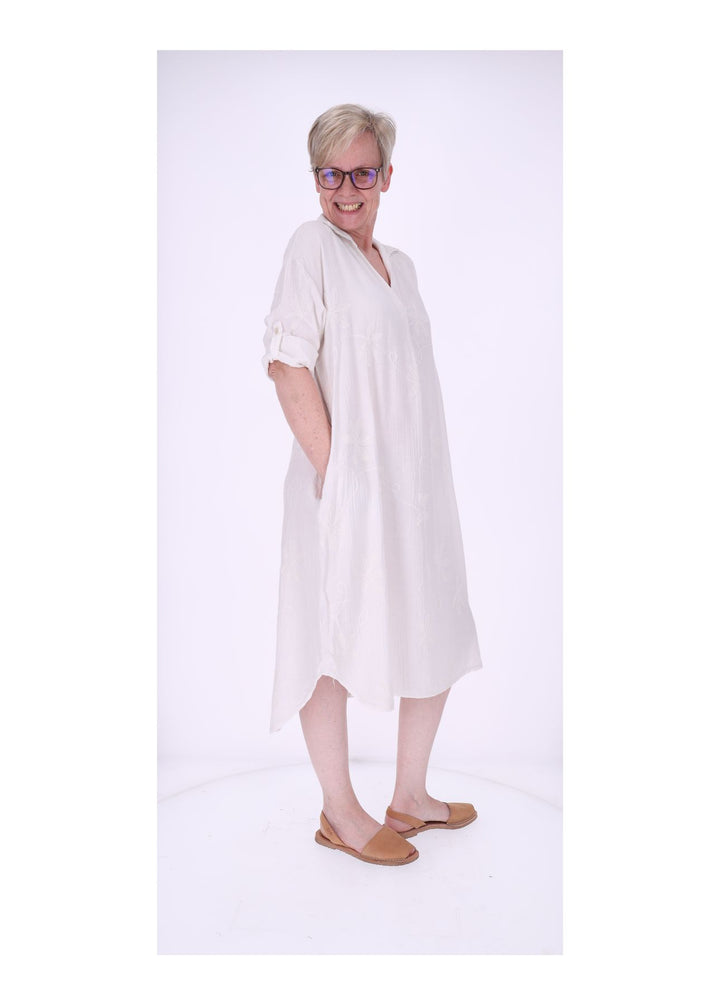 Kleid Damen Polokragen Taschen